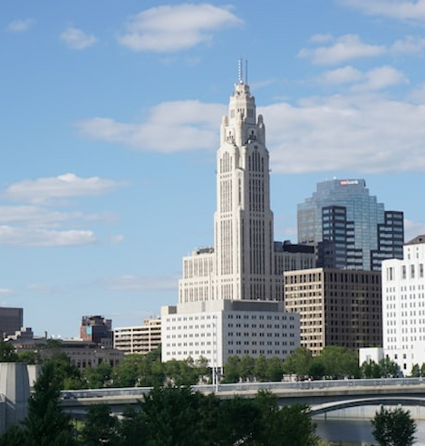Image of a Ohio skyline with a clear blue skies.