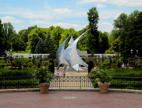 Image of metallic sculpture in Ohio park